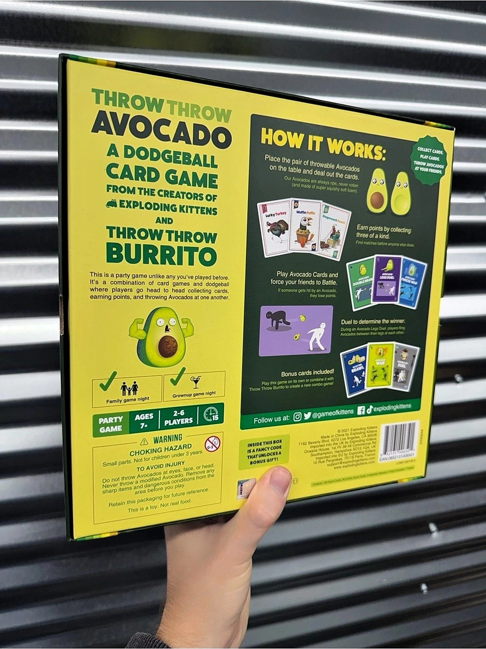Exploding Kittens Throw Avocado Card Game - Picture 2 of 2